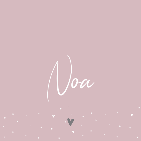 Geboorte kaart meisje hartjes sterretjes roze