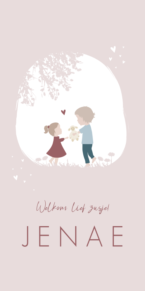 Geboortekaartje Meisje Happy Horse Roze