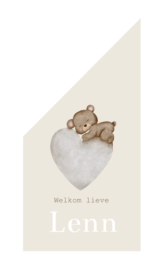 Vlag Slapend teddybeertje Hartje