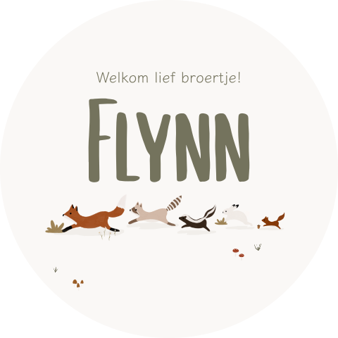 Raamsticker Bosdieren Herfst Groen Wit