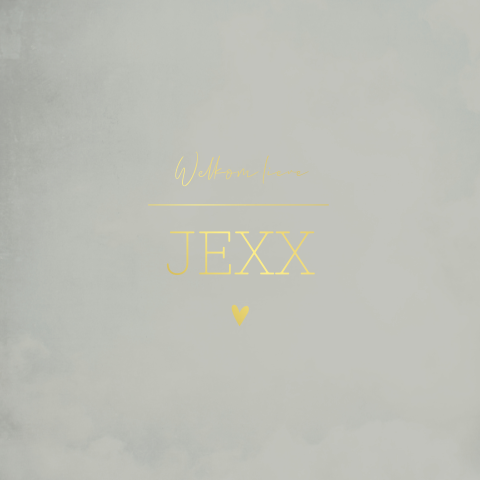 Geboortekaartje jongen groen gewolkt goudfolie