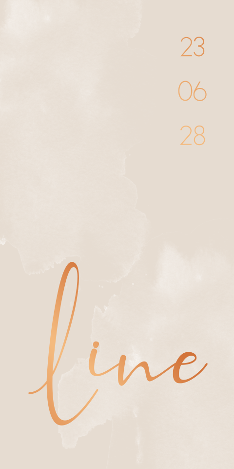 Geboortekaartje Beige Koperfolie Modern Neutraal