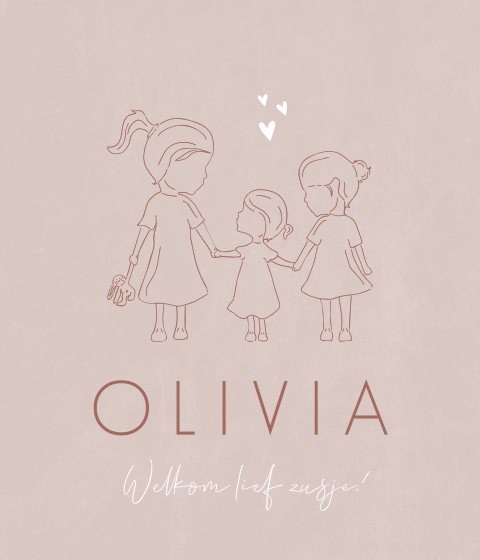 Label Klein Geboortekaartje Zus Broer