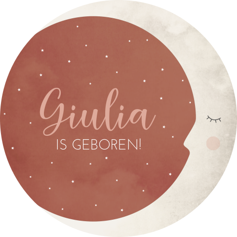 Raamsticker Rond Roze Maan Sterretjes