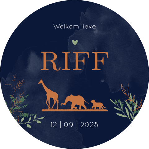 Raamsticker Savanne Jongen Blauw Dieren