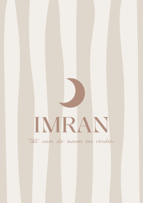 Geboortekaartje Jongen Maan Strepen Camel