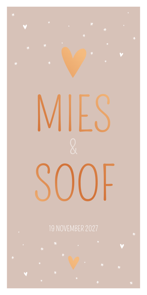 Geboortekaartje Tweeling Oudroze Hartjes