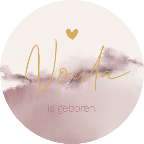 Raamsticker Rond Gewolkt Roze Hartje