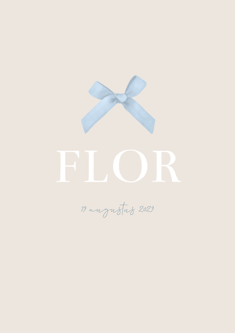 Geboortekaart Jongen Strikje Blauw Klassiek