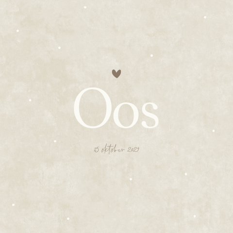 Geboortekaartje Jongen Suède Stippen Beige