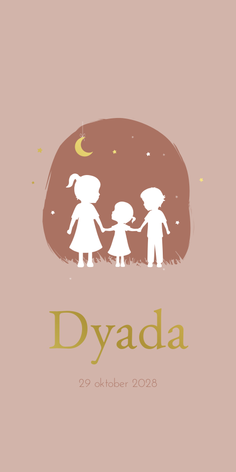 Geboortekaartje SIlhouet Kindjes Gras