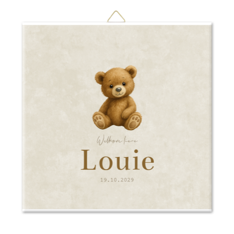 Geboortegel jongen teddybeertje