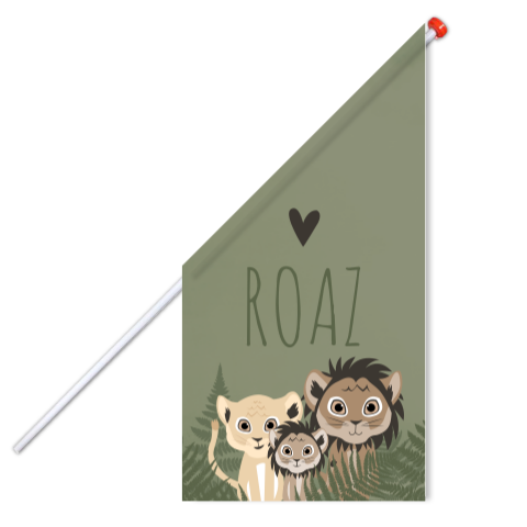 Vlag L Leeuwen Donkergroen Dieren Savanne