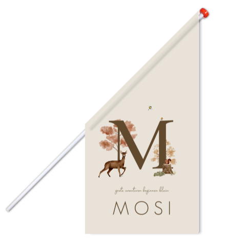 Vlag L Letter Bosdieren Herfst