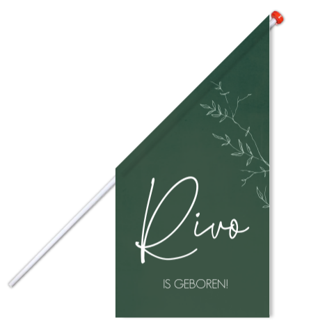 Vlag L Donkergroen Lijntekening Takje