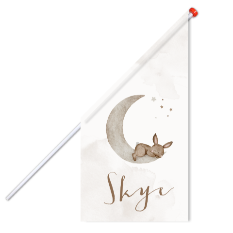Vlag Geboorte Maantje Konijntje Waterverf