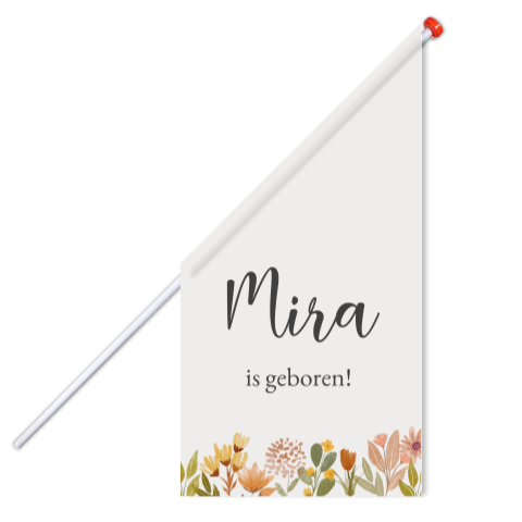 Vlag Geboorte Meisje Bloemen Bloemetjes