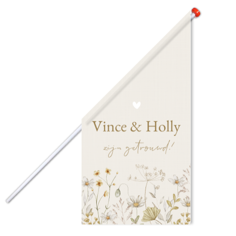 Vlag L Trouwen Veldbloemen