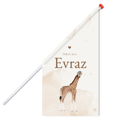 Vlag L Giraffe Beige Watercolor