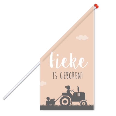 Vlag Geboorte Trekker Boerderij Biggetje