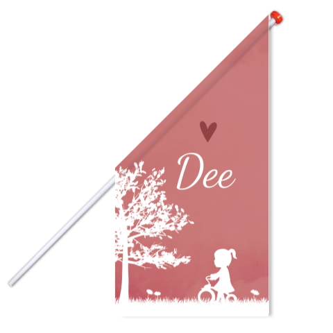 Vlag L Meisje Silhouet Fietsje