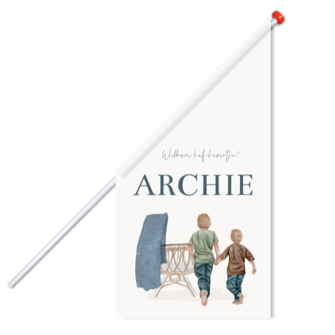 Vlag Geboorte Wiegje Babykamer Rotan