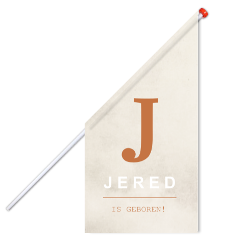 Vlag L Hip Beige Initiaal