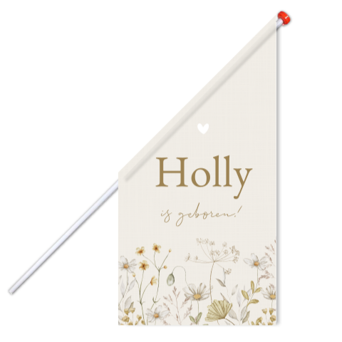 Vlag L Meisje Veldbloemen Aquarel