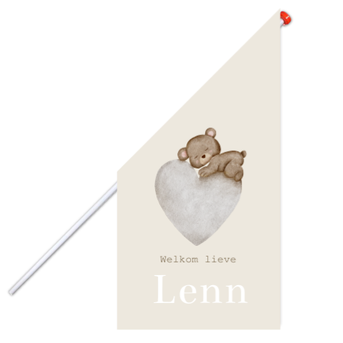 Vlag Slapend teddybeertje Hartje