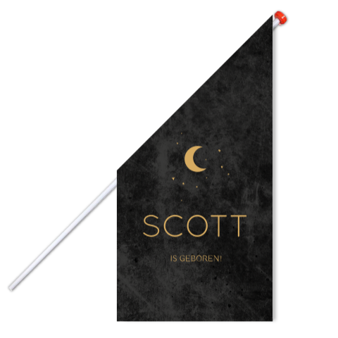 Vlag L Zwart Stoer Maantje