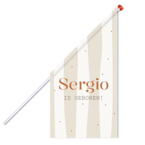 Geboortevlag jongen strepen stippen