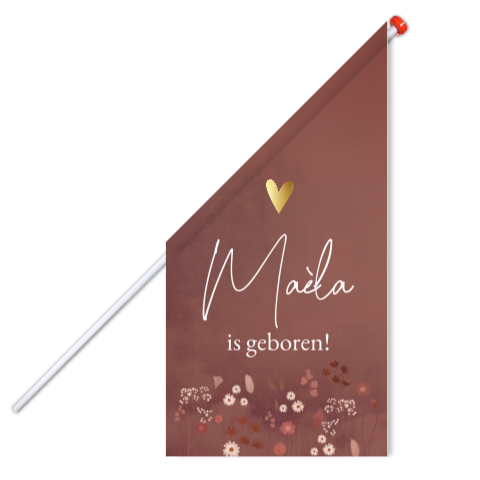 Vlag Klein Bloemetjes Bordeaux Meisje