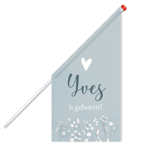 Vlag Geboorte Blauw Romantisch Bloemen