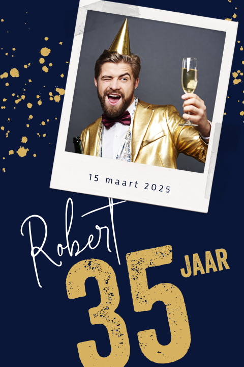 Uitnodiging verjaardag met eigen foto