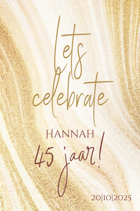 Feestelijke uitnodiging met gouden achtergrond