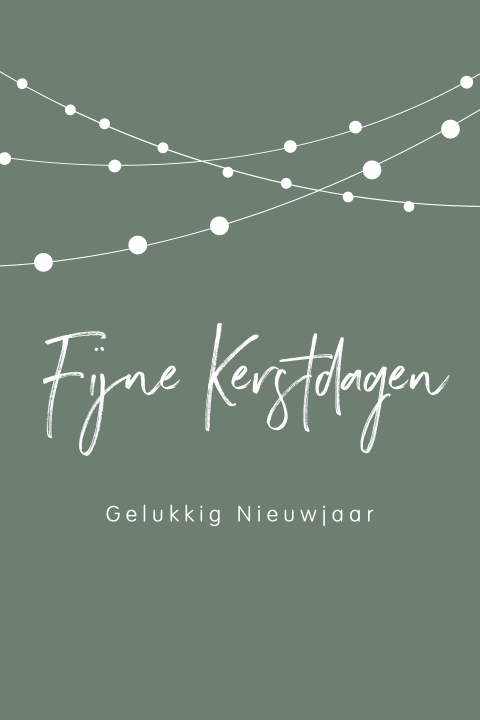 Enkelzijdige kerstkaart met slinger
