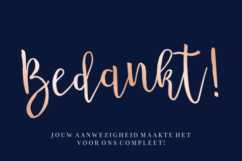 Trendy dankkaart met folie