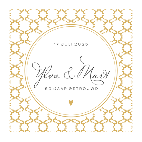 Enkele chique jubileumkaart voor 60 jaar