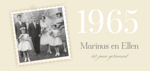 Enkele lange jubileumkaart voor 60 jaar met eigen foto