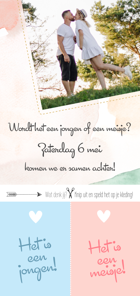 Leuke uitnodiging voor genderreveal party