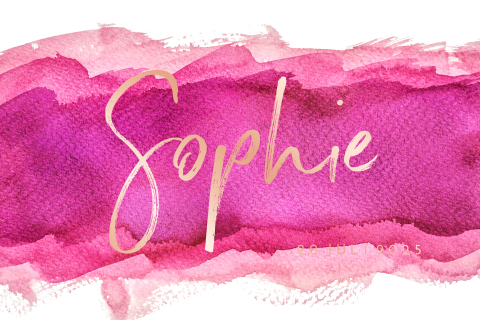 Geboortekaartje felroze watercolor met folie