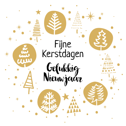 Dubbele kerstkaart met kerstboompjes