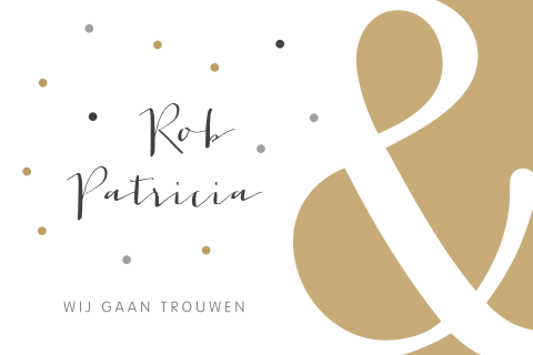 Stoere trouwkaart met &-teken