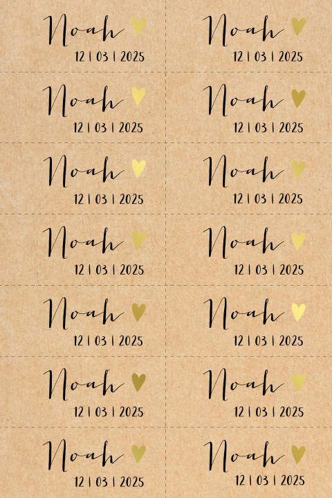 DIY label kraft met goudfolie 7x3cm