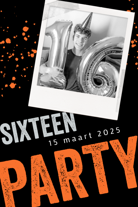 Stoere uitnodiging voor verjaardag met eigen foto