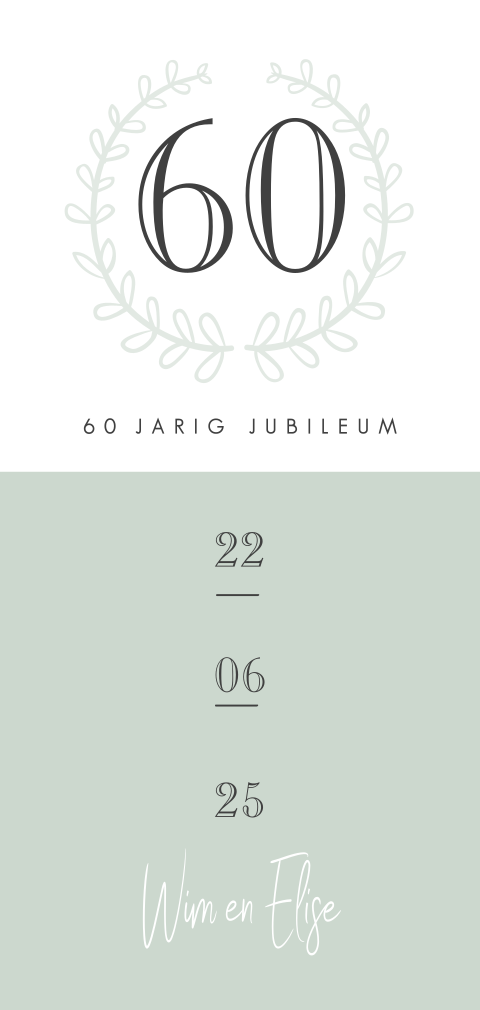 Enkele staande kaart voor 60 jaar jubileum