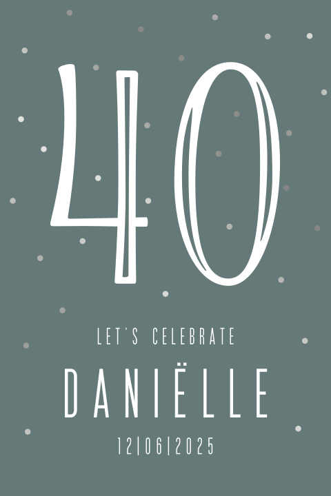 Uitnodiging verjaardag met zilverfolie confetti