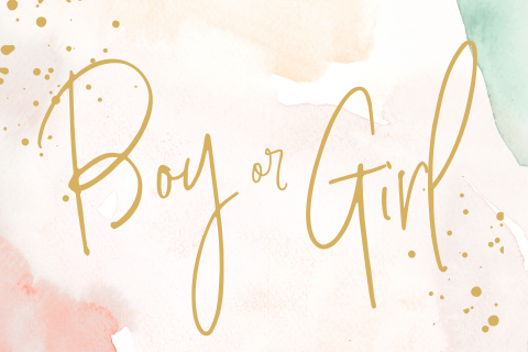 Uitnodiging voor genderreveal party met watercolor