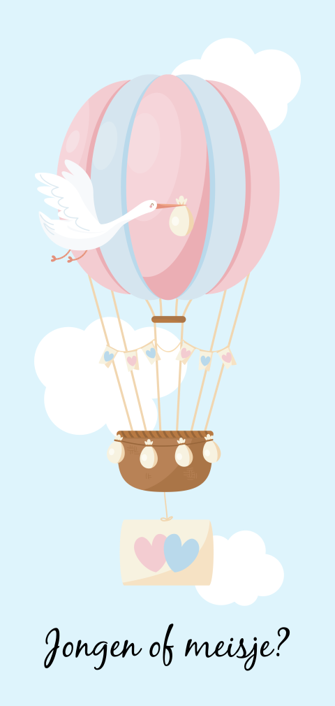 Uitnodiging voor gender reveal met luchtballon