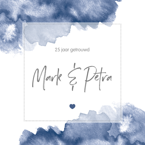 Jubileumkaart met watercolor voor 25 jaar